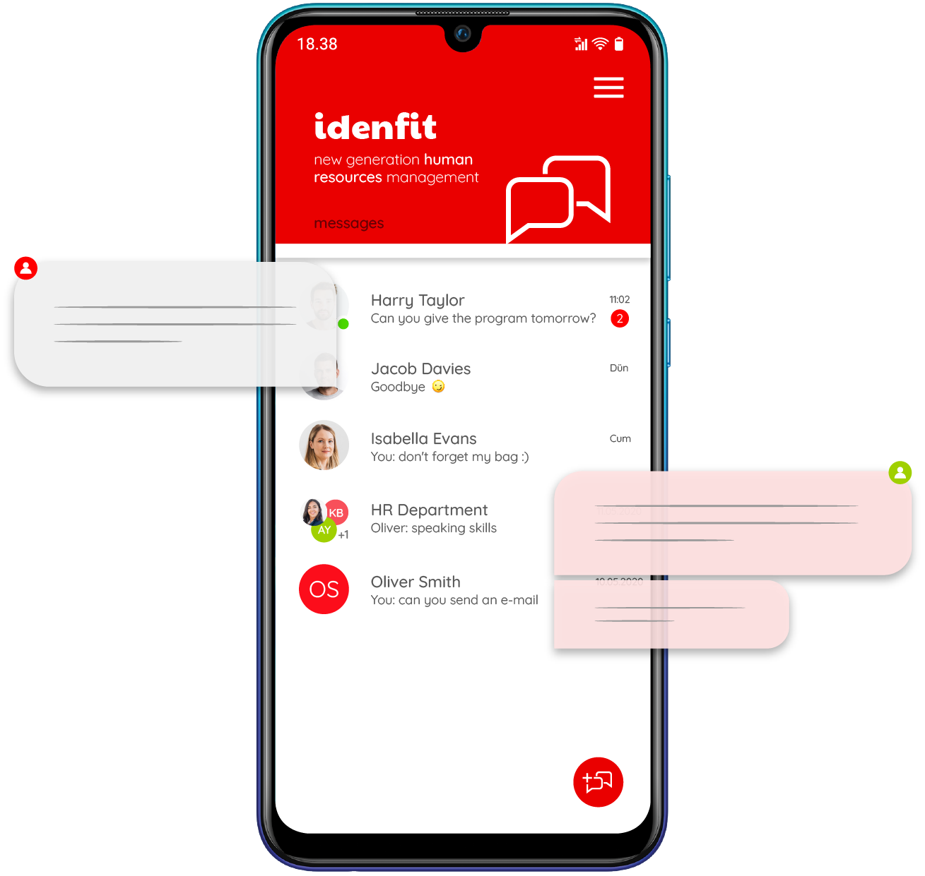 Idenfit message module allows users to communicate effectively within organization by sending messages as a group or individually.